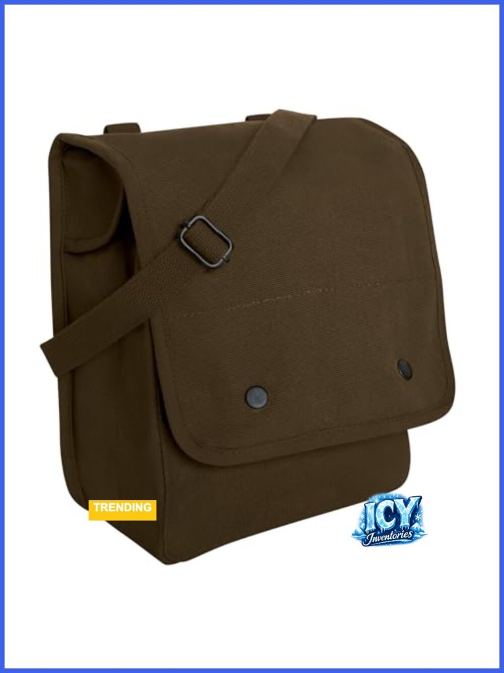 Canvas Map Case Shoulder Bag with Organizer Pocket and Tablet Storage